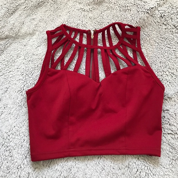Red clubbing party crop top - Picture 1 of 1